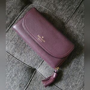 Kate Spade Purple Leather Wallet with Tassel
